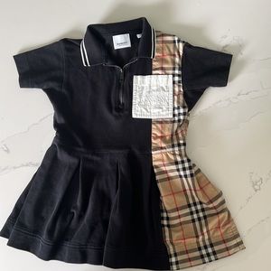Kids Burberry Vintage Check Panel Polo Dress Size 4